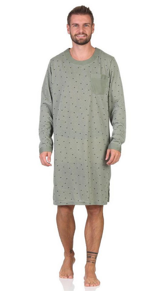 EloModa Nachthemd Herren Nachthemd mit langen Ärmeln und Rundhals, Gr. M L XL 2XL (1-tlg) von EloModa