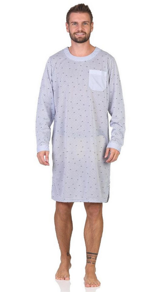 EloModa Nachthemd Herren Nachthemd mit langen Ärmeln und Rundhals, Gr. M L XL 2XL (1-tlg) von EloModa