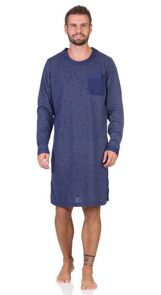 EloModa Nachthemd Herren Nachthemd mit langen Ärmeln und Rundhals, Gr. S M L XL 2XL (1-tlg) von EloModa