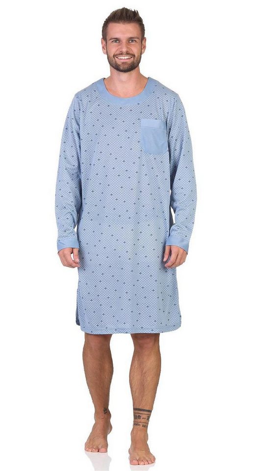 EloModa Nachthemd Herren Nachthemd mit langen Ärmeln und Rundhals, Gr. S M L XL 2XL (1-tlg) von EloModa