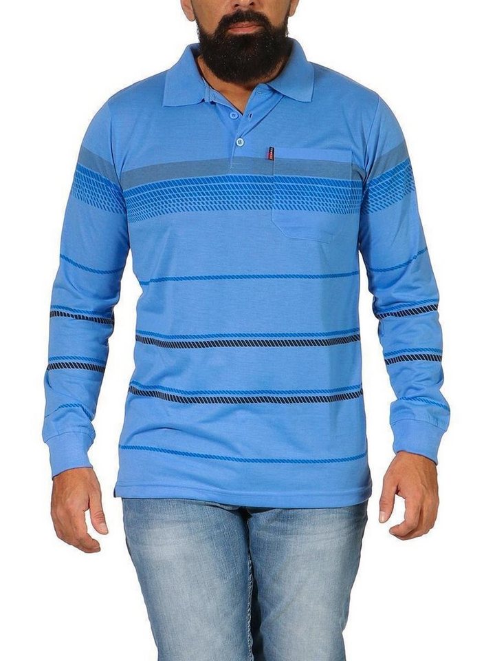 EloModa Poloshirt Herren Polo Shirt Langarm Longsleeve mit Brusttaschen Gr. M L XL XXL (1-tlg) von EloModa