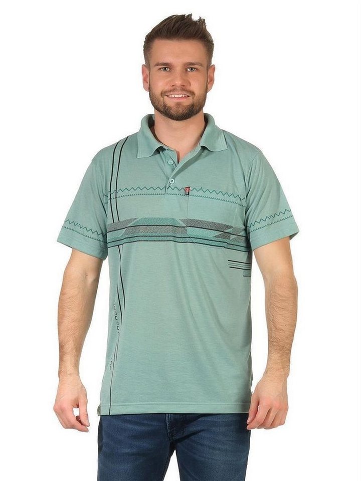 EloModa Poloshirt Herren Poloshirt T-shirt Polo-Hemd Kurzarm mit Muster, (1-tlg) von EloModa