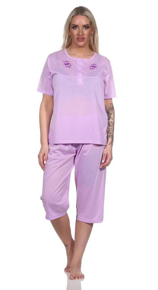 EloModa Pyjama Damen Capri Pyjama mit kurzen Ärmeln, Gr. M L XL XXL (2 tlg) von EloModa