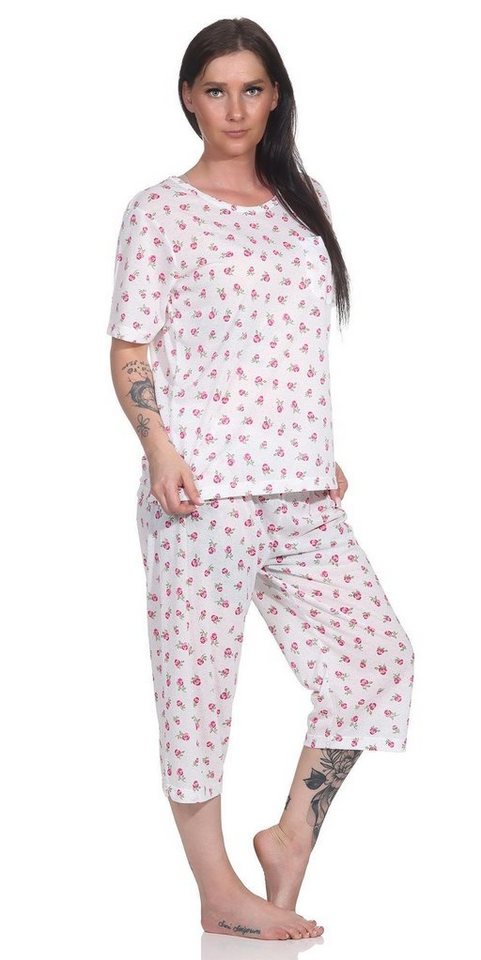 EloModa Pyjama Damen Pyjama 3/4 Hose & Shirt Schlafanzug Hausanzug Sommer, M L XL 2XL (2 tlg) von EloModa