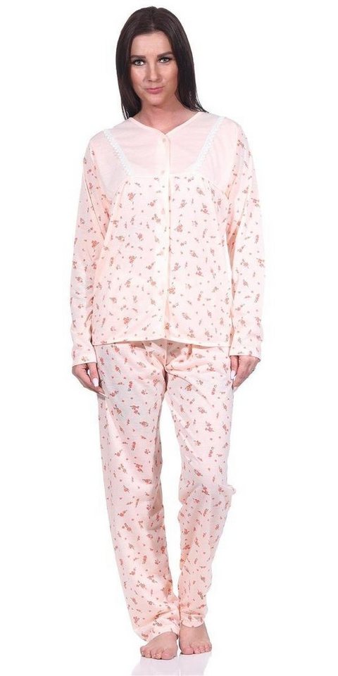EloModa Pyjama Damen Pyjama in klassischer Form mit Knopfleiste (2 tlg) von EloModa