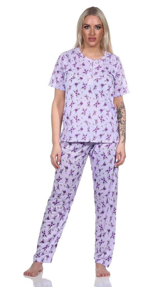 EloModa Pyjama Damen Pyjama lange-hose mit kurzarm-Shirt Schlafanzug, Gr. M L XL 2XL (2 tlg) von EloModa