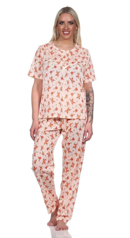 EloModa Pyjama Damen Pyjama lange-hose mit kurzarm-Shirt Schlafanzug, Gr. M L XL 2XL (2 tlg) von EloModa
