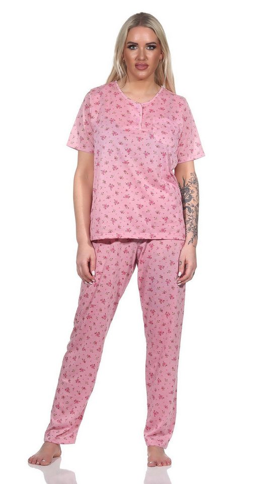 EloModa Pyjama Damen Pyjama lange-hose mit kurzarm-Shirt Schlafanzug, Gr. M L XL XXL (2 tlg) von EloModa
