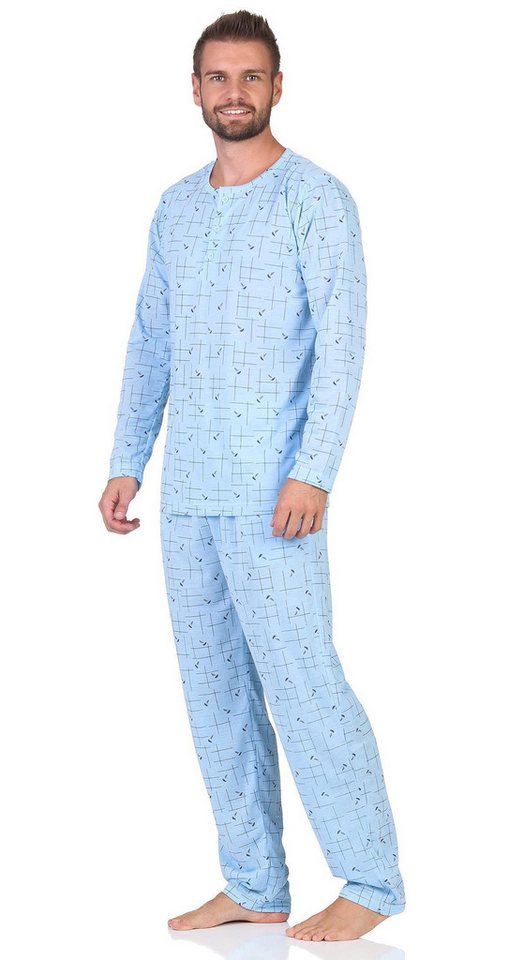 EloModa Pyjama Herren Pyjama Schlafanzug einem Oberteil und einer Hose, Gr. M L XL (2 tlg) von EloModa