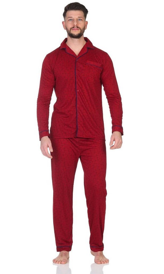EloModa Pyjama Herren Pyjama Set Hemd & Hose Schlaf-Anzug Nachthemd, Gr. M L XL XXL (2 tlg) von EloModa