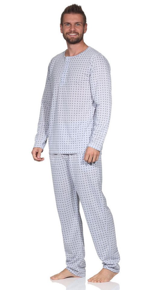 EloModa Pyjama Herren Pyjama Set Shirt & Hose Schlaf-Anzug Nachthemd, M L XL XXL (2 tlg) von EloModa