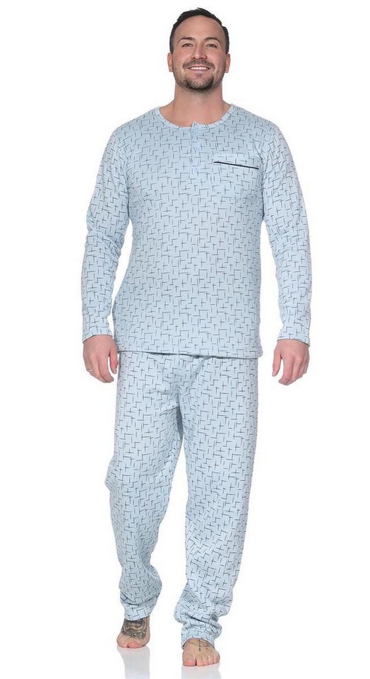 EloModa Pyjama Herren Thermo Pyjama lang Winter Schlafanzug, Gr. M L XL 2XL (2 tlg) von EloModa