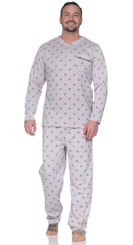 EloModa Pyjama Herren Thermo Pyjama lang zweiteiliger Schlafanzug, Gr. M L XL 2XL (2 tlg) von EloModa