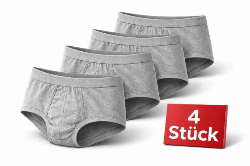 EloModa Slip Herren Slip Unterhose 4er Pack aus 100 % Baumwolle mit Eingriff – (4-St) von EloModa