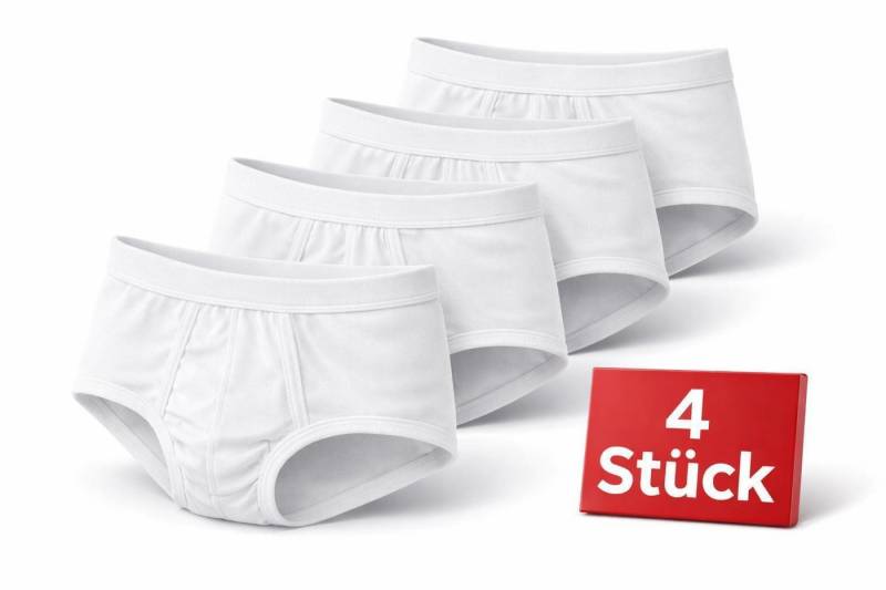 EloModa Slip Herren Slip Unterhose 4er Pack aus 100 % Baumwolle mit Eingriff – (4-St) von EloModa