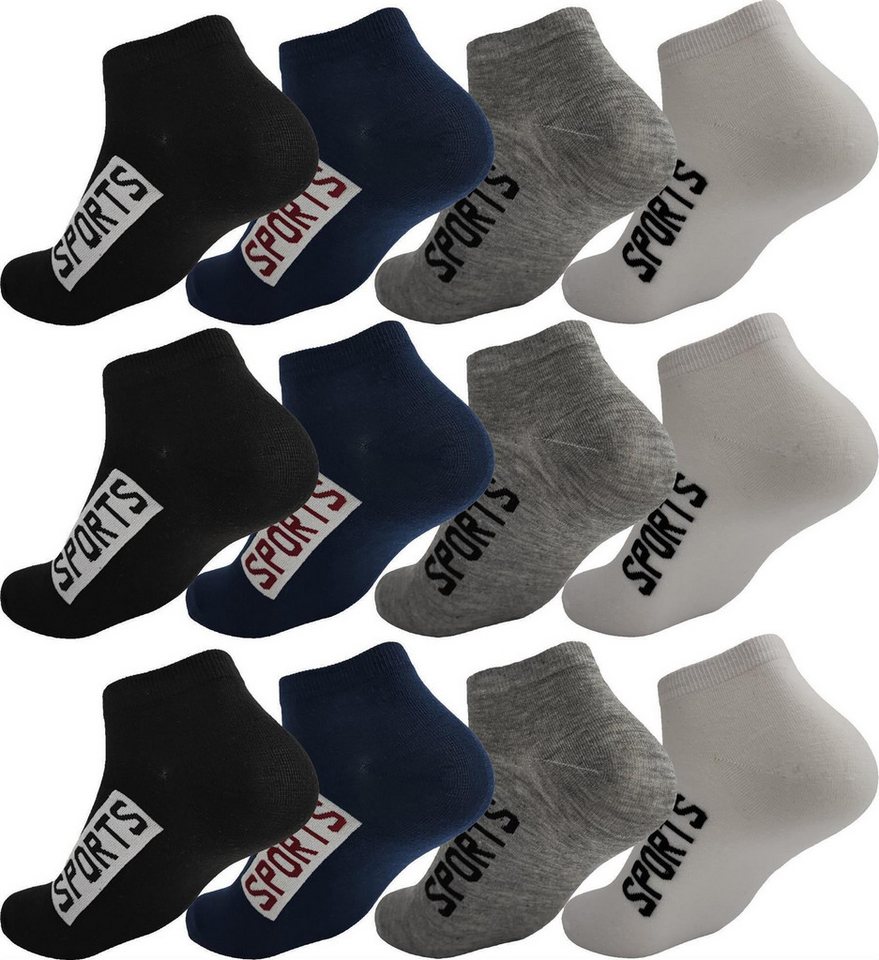 EloModa Sneakersocken 12 Paar Sneaker Socken Herren Damen Sport Socken Baumwolle, 39-42 (12-Paar) von EloModa