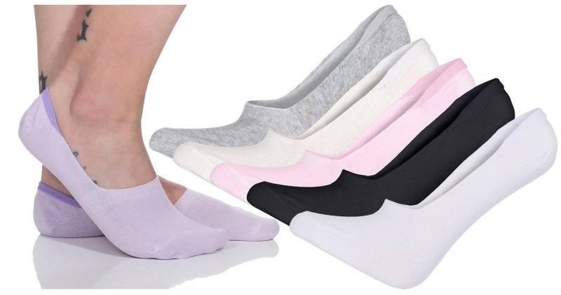 EloModa Füßlinge 6 12 Paar Damen Füßlinge Ballerina Unsichtbare Sneaker Sport Socken (6-Paar) von EloModa