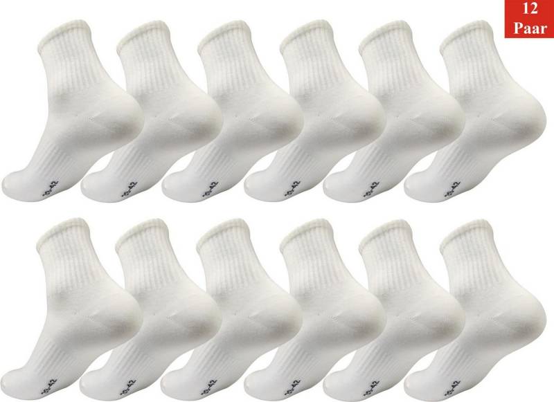 EloModa Sportsocken 12 Paar Damen Sport Sneaker Socken Quarter Socks Kurzsocken Halbsocken (12-Paar) von EloModa