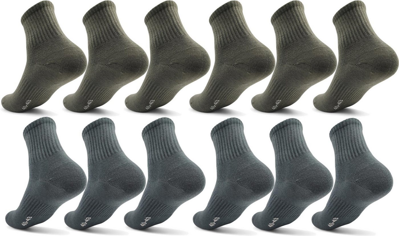 EloModa Sportsocken 12 Paar Herren Sport Sneaker Socken Quarter Socks Kurzsocken Halbsocke (12-Paar) mit Belüftung von EloModa