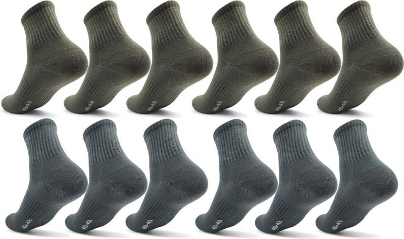 EloModa Sportsocken 12 Paar Herren Sport Sneaker Socken Quarter Socks Kurzsocken Halbsocke (12-Paar) mit Belüftung von EloModa