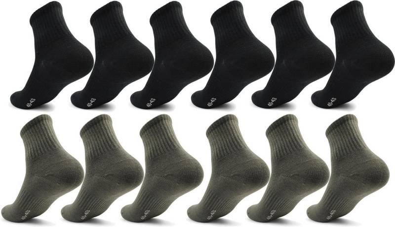 EloModa Sportsocken 12 Paar Herren Sport Sneaker Socken Quarter Socks Kurzsocken Halbsocke (12-Paar) mit Belüftung von EloModa