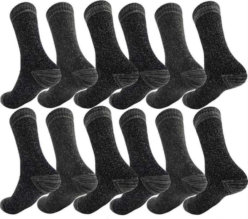 EloModa Thermosocken 12 Paar Thermo Winter Socken Vollfrottee Warm Baumwolle, 39-42 43-46 (12-Paar) von EloModa