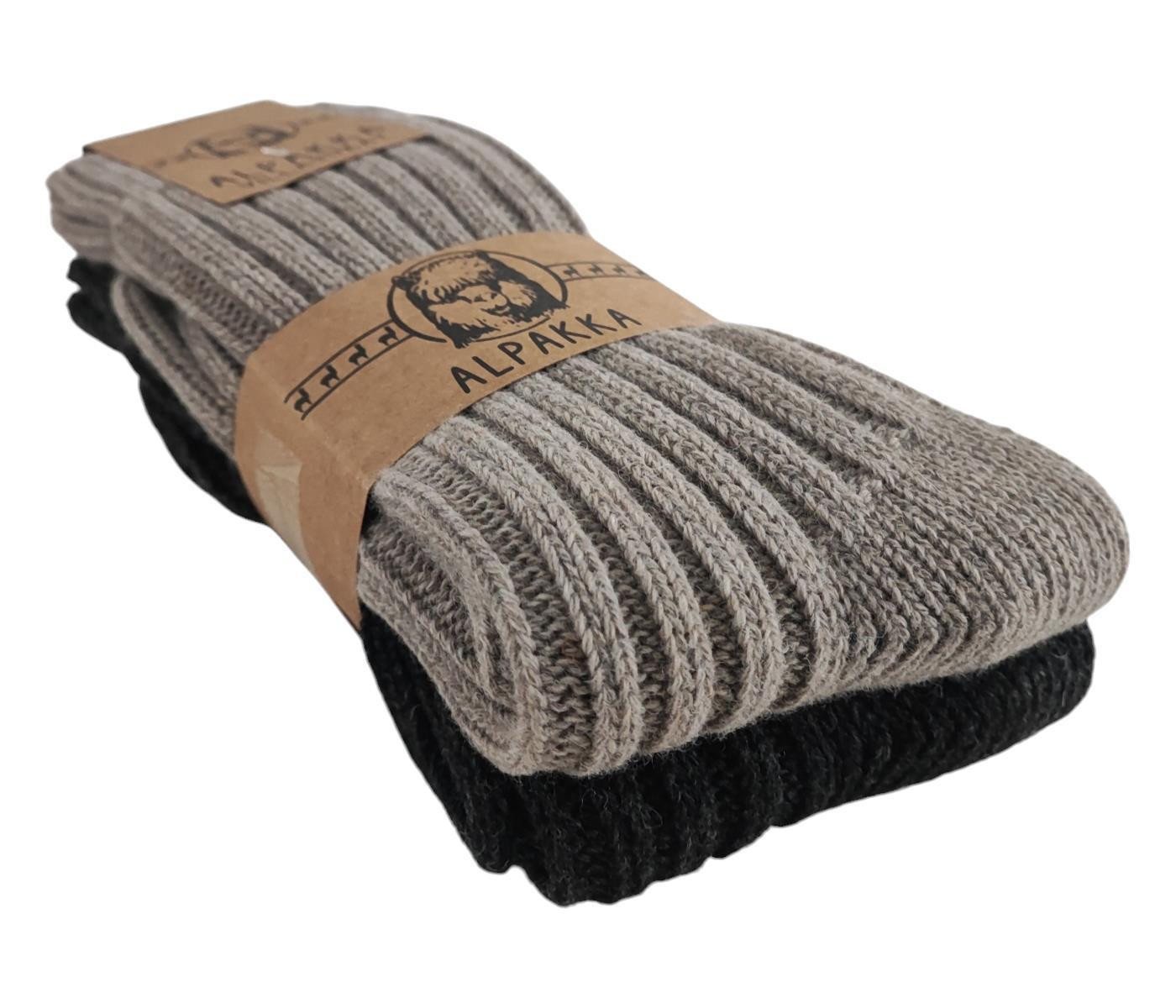 EloModa Thermosocken 2 Paar Alpaka Socken Wollsocken Damen & Herren Wintersocken, Gr. 35-38 (2-Paar) von EloModa