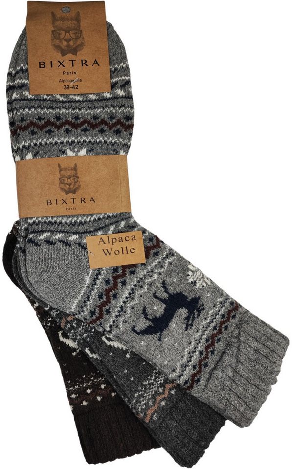 EloModa Thermosocken 3 Paar Alpaka Socken Wollsocken Herren Wintersocken, Gr. 39-42 43-46 (3-Paar) von EloModa