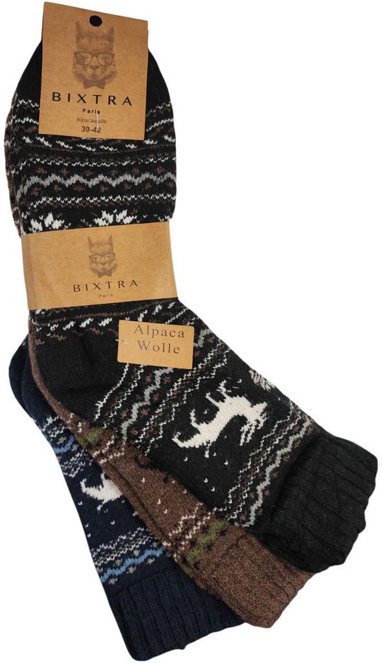 EloModa Thermosocken 3 Paar Alpaka Socken Wollsocken Herren Wintersocken, Gr. 39-42 43-46 (3-Paar) von EloModa