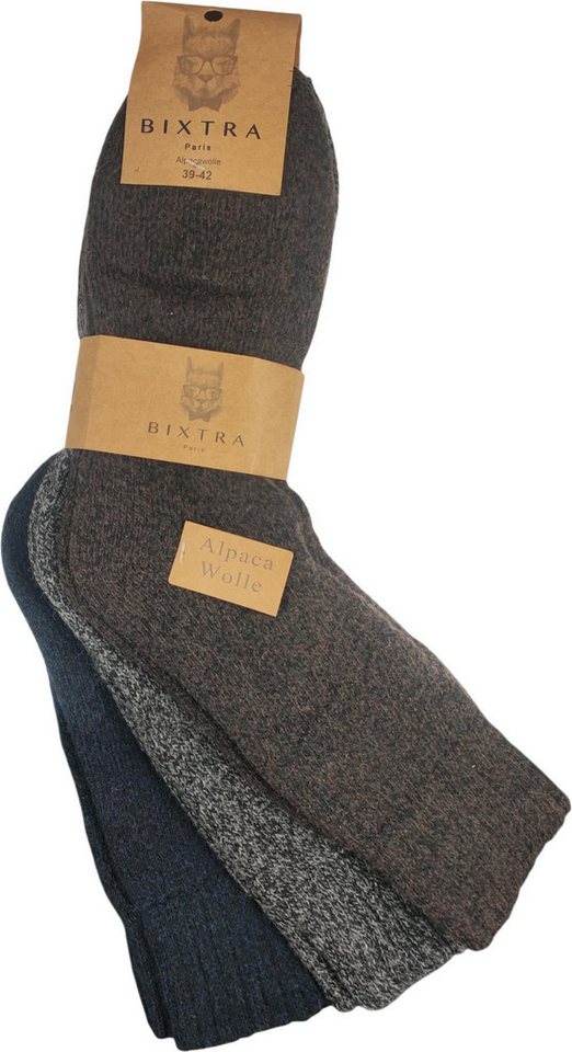 EloModa Thermosocken 3 Paar Alpaka Socken Wollsocken Herren Wintersocken, Gr. 39-42 43-46 (3-Paar) von EloModa