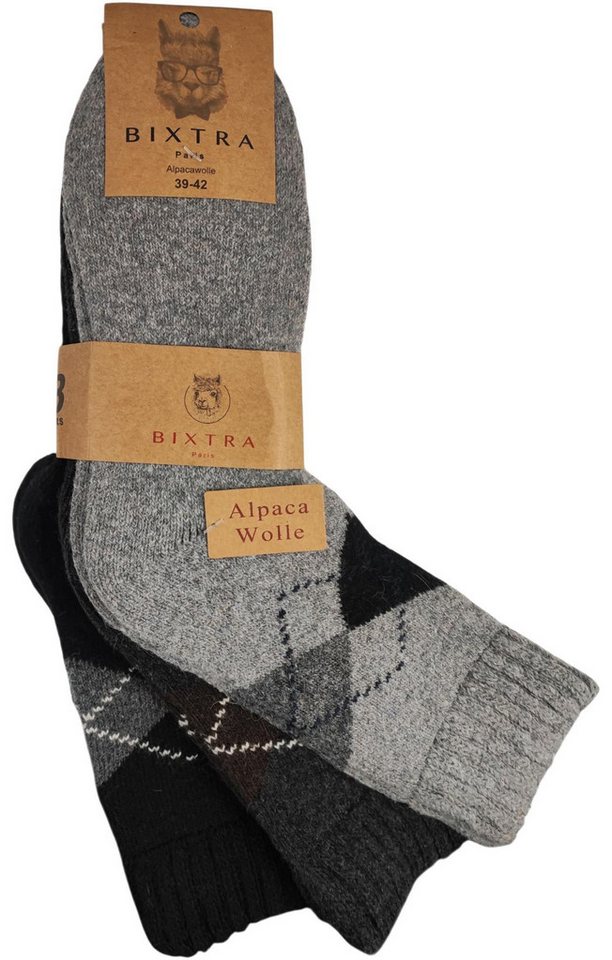 EloModa Thermosocken 3 Paar Alpaka Socken Wollsocken Herren Wintersocken, Gr. 39-42 43-46 (3-Paar) von EloModa