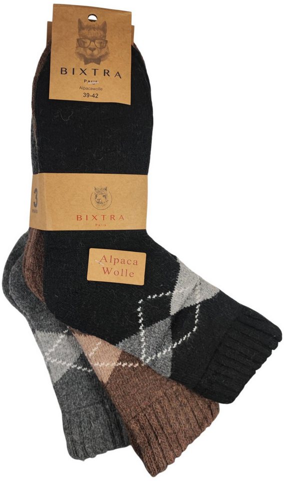 EloModa Thermosocken 3 Paar Alpaka Socken Wollsocken Herren Wintersocken, Gr. 39-42 43-46 (3-Paar) von EloModa
