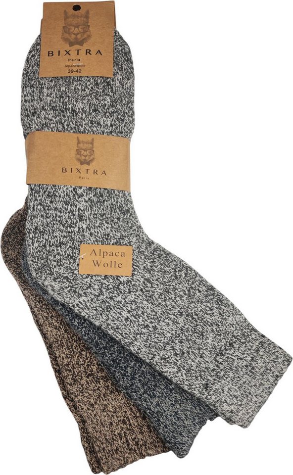 EloModa Thermosocken 3 Paar Alpaka Socken Wollsocken Herren Wintersocken, Gr. 39-42 43-46 (3-Paar) von EloModa