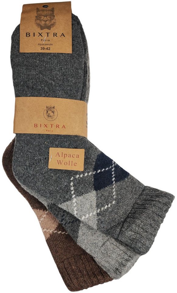 EloModa Thermosocken 3 Paar Alpaka Socken Wollsocken Herren Wintersocken, Gr. 39-42 43-46 (3-Paar) von EloModa