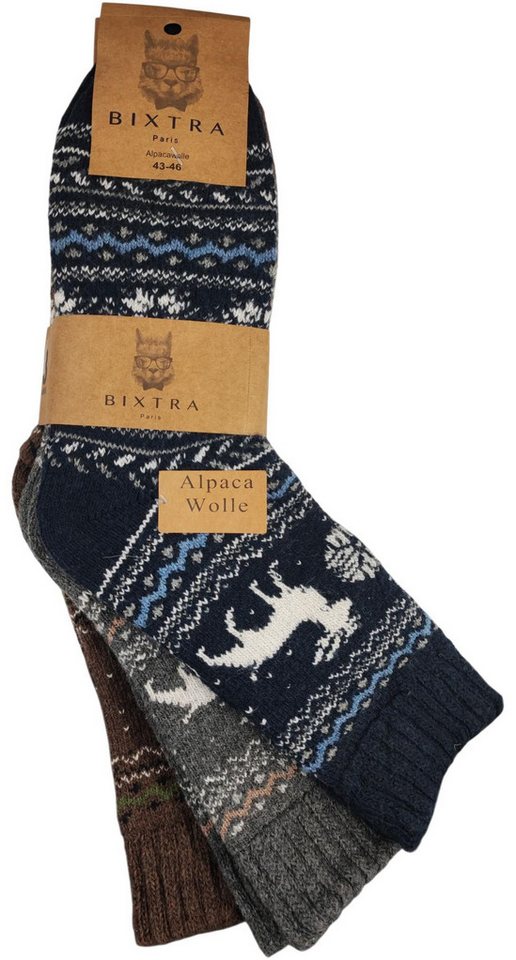 EloModa Thermosocken 3 Paar Alpaka Socken Wollsocken Herren Wintersocken, Gr. 39-42 43-46 (3-Paar) von EloModa