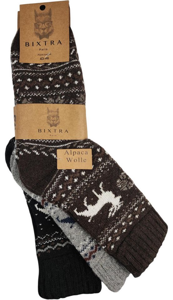 EloModa Thermosocken 3 Paar Alpaka Socken Wollsocken Herren Wintersocken, Gr. 39-42 43-46 (3-Paar) von EloModa