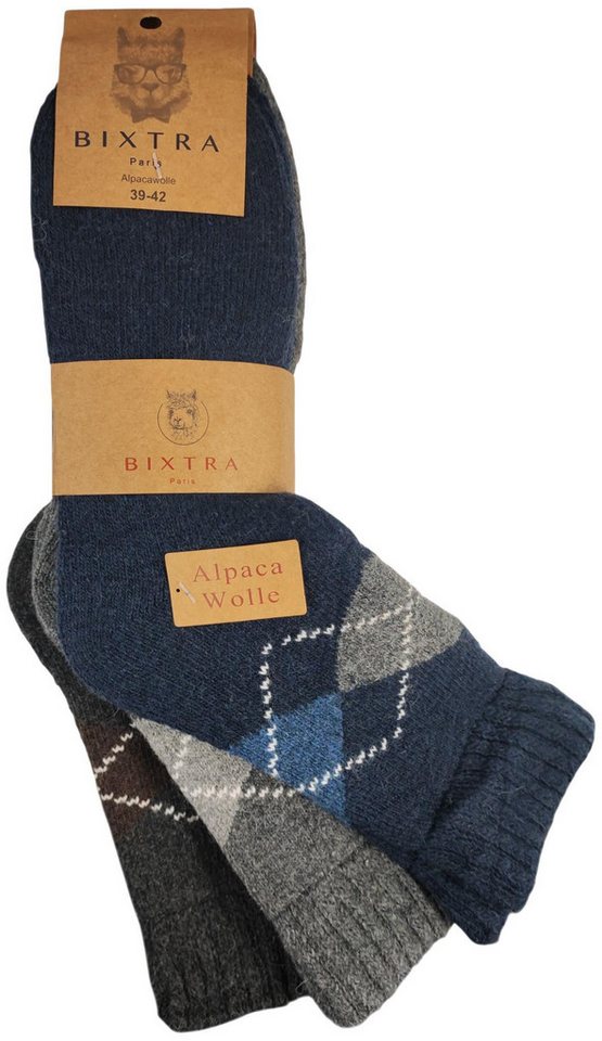 EloModa Thermosocken 3 Paar Alpaka Socken Wollsocken Herren Wintersocken, Gr. 39-42 43-46 (3-Paar) von EloModa