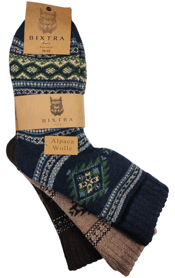EloModa Thermosocken 3 Paar Alpaka Socken Wollsocken Herren Wintersocken, Gr. 39-42 43-46 (3-Paar) von EloModa