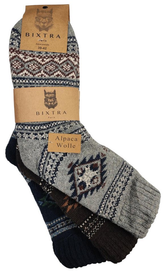 EloModa Thermosocken 3 Paar Alpaka Socken Wollsocken Herren Wintersocken, Gr. 39-42 43-46 (3-Paar) von EloModa