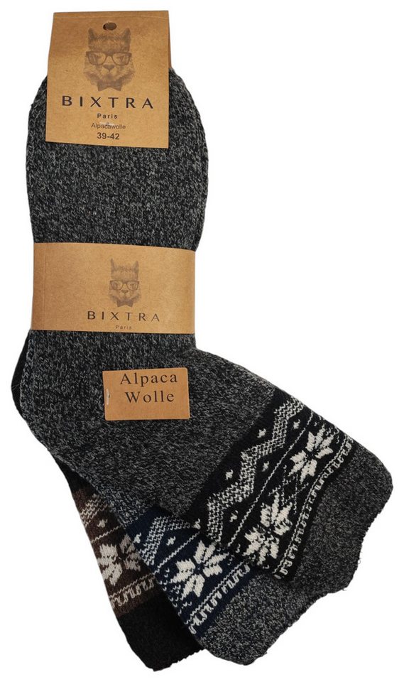 EloModa Thermosocken 3 Paar Alpaka Socken Wollsocken Herren Wintersocken, Gr. 39-42 43-46 (3-Paar) von EloModa