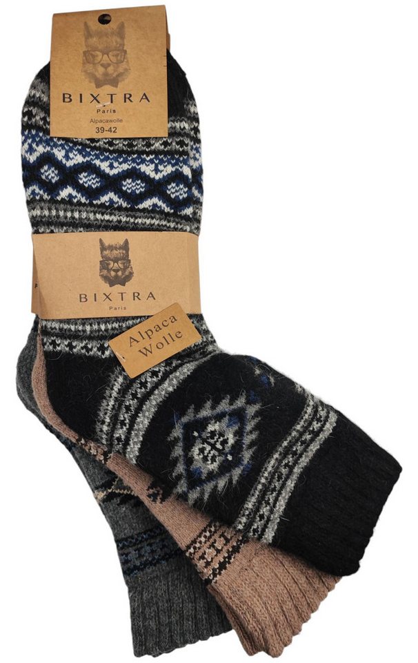 EloModa Thermosocken 3 Paar Alpaka Socken Wollsocken Herren Wintersocken, Gr. 39-42 43-46 (3-Paar) von EloModa