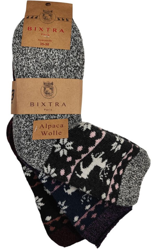 EloModa Thermosocken 3 Paar Damen Alpaka Socken Wollsocken Wintersocken, (3-Paar) von EloModa