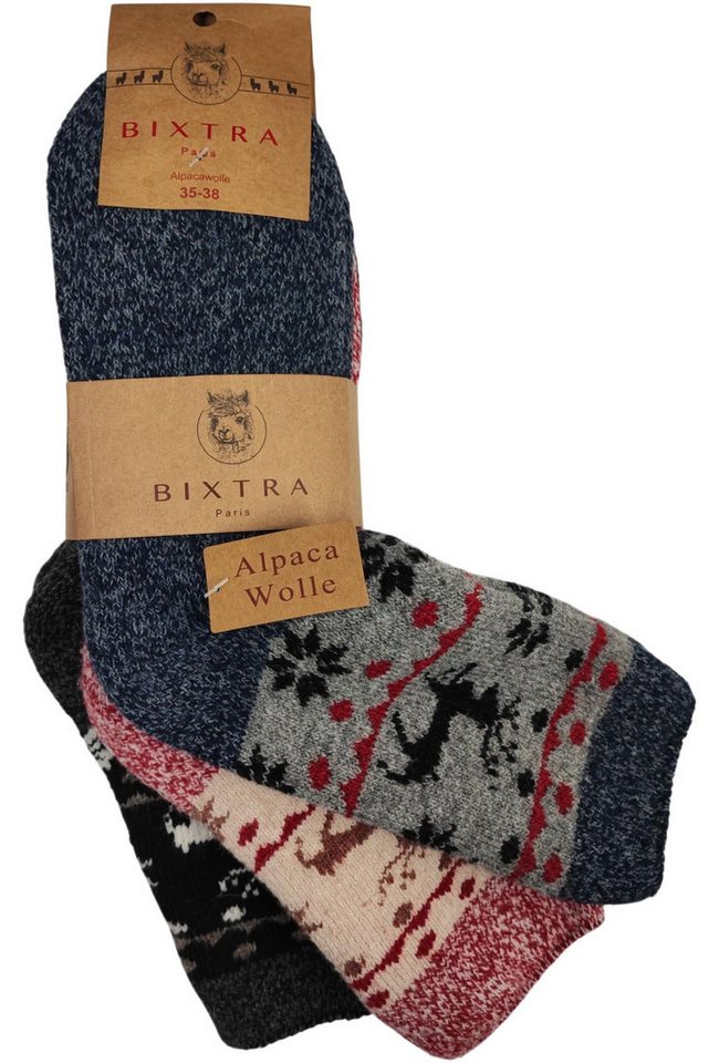 EloModa Thermosocken 3 Paar Damen Alpaka Socken Wollsocken Wintersocken, (3-Paar) von EloModa