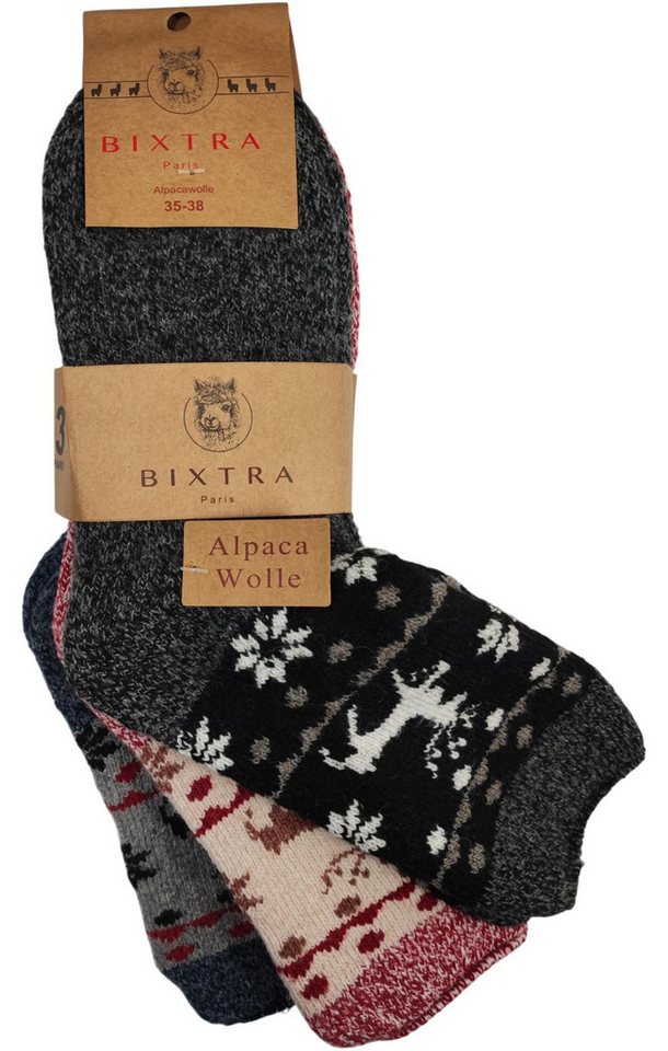 EloModa Thermosocken 3 Paar Damen Alpaka Socken Wollsocken Wintersocken, (3-Paar) von EloModa