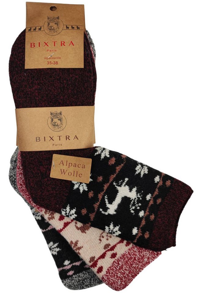 EloModa Thermosocken 3 Paar Damen Alpaka Socken Wollsocken Wintersocken, (3-Paar) von EloModa