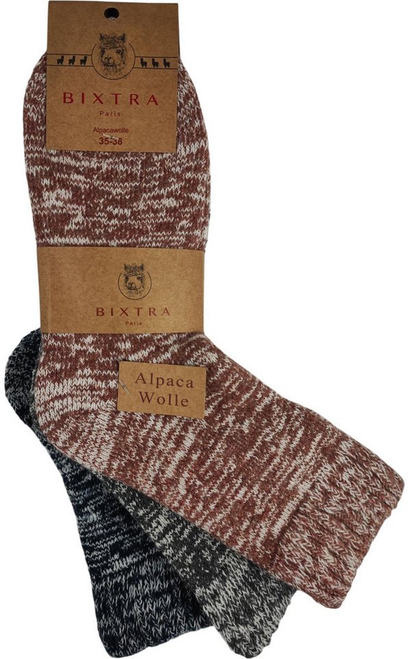 EloModa Thermosocken 3 Paar Damen Alpaka Socken Wollsocken Wintersocken, Gr. 35-38 39-42 (3-Paar) von EloModa