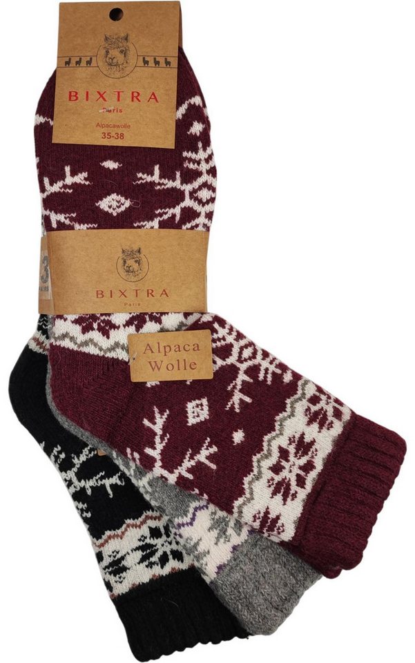 EloModa Thermosocken 3 Paar Damen Alpaka Socken Wollsocken Wintersocken, Gr. 35-38 39-42 (3-Paar) von EloModa