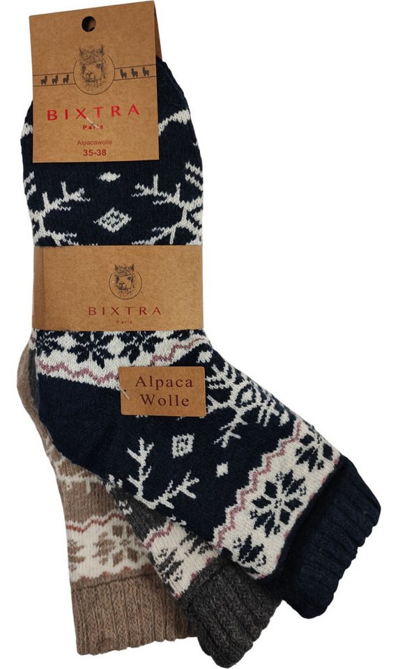 EloModa Thermosocken 3 Paar Damen Alpaka Socken Wollsocken Wintersocken, Gr. 35-38 39-42 (3-Paar) von EloModa