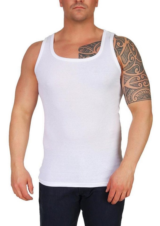 EloModa Unterhemd 4 Stück Unterhemd Feinripp 100% Baumwolle, M-4XL (Set, 4-St) Feinripp von EloModa
