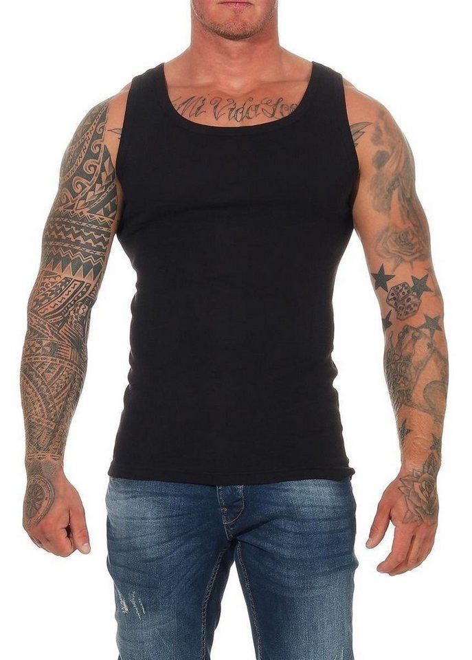 EloModa Unterhemd 4er Pack Herren Unterhemden 100% Baumwolle, Weiche Tanktops, Ideal (Set, 4-St) Feinripp von EloModa